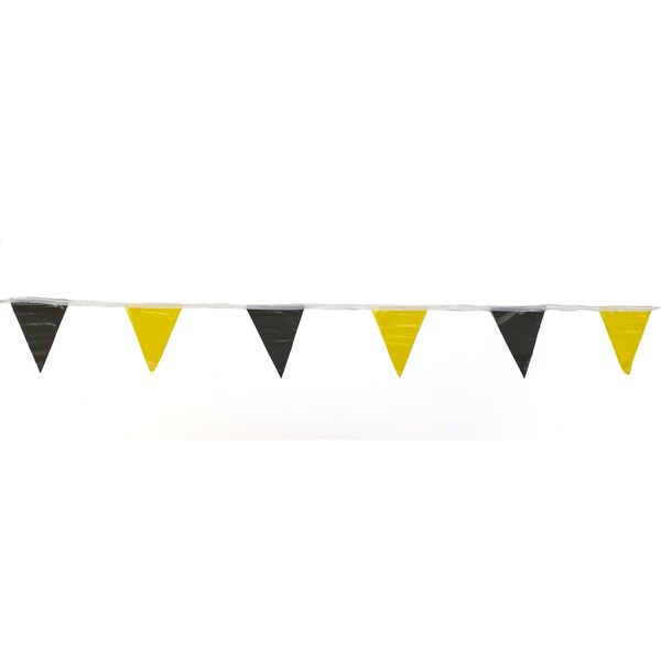 Mutual Industries Yellow/Black Pennant Banner Flags, 10Pk - 14991-4191
