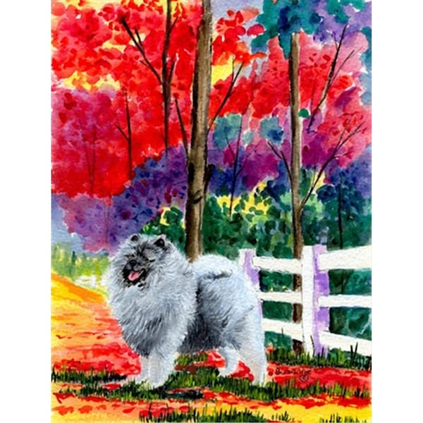 Patioplus Keeshond Canvas Flag - House Size, 28 x 40 in. - PA2554494