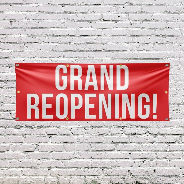 Signmission Grand Reopening, 36 Inch x 96 Inch, Vinyl Banner - B-96-30678
