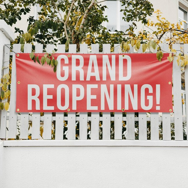 Signmission Grand Reopening, 36 Inch x 96 Inch, Vinyl Banner - B-96-30678