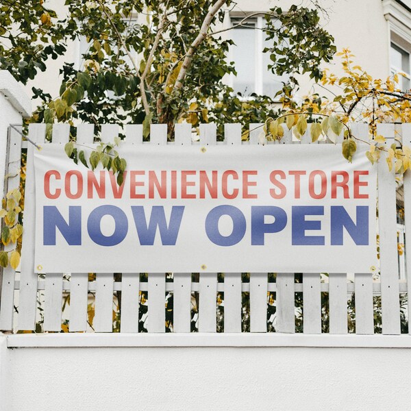 Signmission Convenience Store Now Open, 24 Inch x 72 Inch, Vinyl Banner - B-72-30528