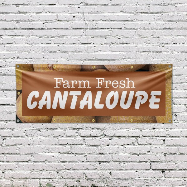 Signmission Farm Fresh Cantaloupe, 48 Inch x 120 Inch, Vinyl Banner - B-120-30584