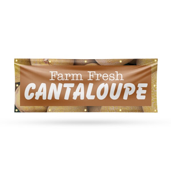 Signmission Farm Fresh Cantaloupe, 48 Inch x 120 Inch, Vinyl Banner - B-120-30584