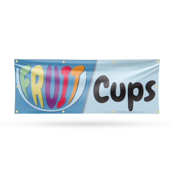 Signmission Fruit Cups, 36 Inch x 96 Inch, Vinyl Banner - B-96-30663
