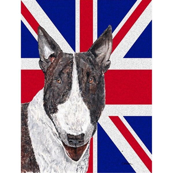 Patioplus Bull Terrier With Engish Union Jack British Flag Flag Garden Size - PA55386