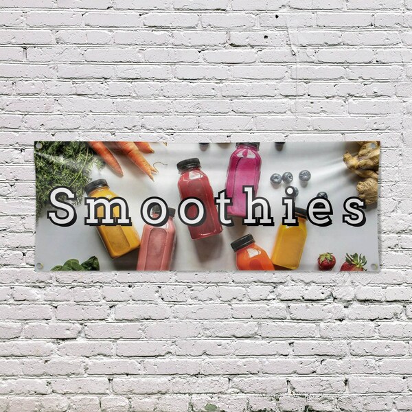 Signmission Smoothies, 18 Inch x 48 Inch, Vinyl Banner - B-30863