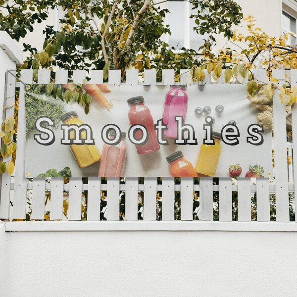 Signmission Smoothies, 18 Inch x 48 Inch, Vinyl Banner - B-30863