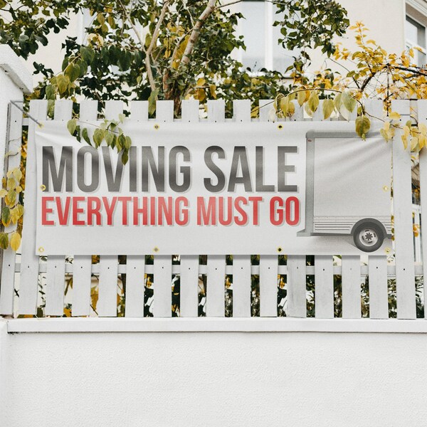 Signmission Moving Sale Everything Must Go, 36 Inch x 96 Inch, Vinyl Banner - B-96-30743