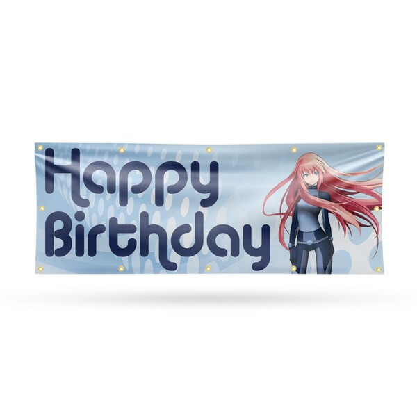 Signmission Happy Birthday Anime, 48 Inch x 120 Inch, Vinyl Banner - B-120-30691