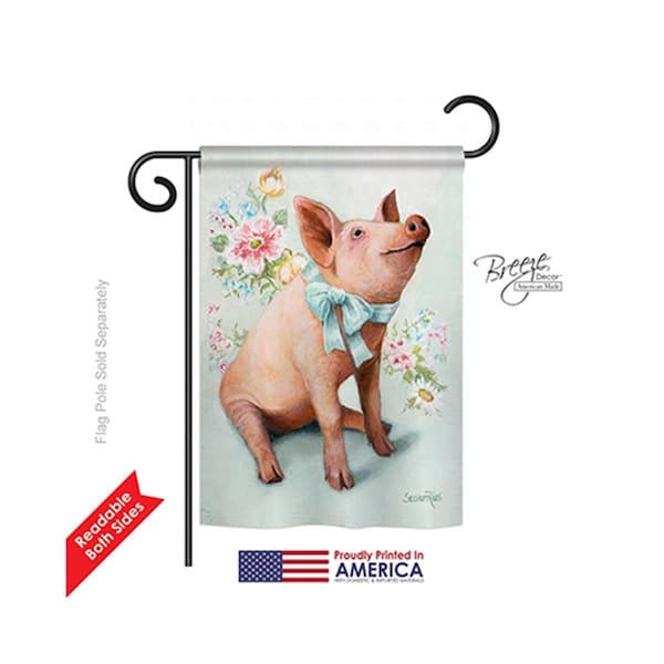 Gardencontrol Farm Animals Pigglet 2-Sided Impression Garden Flag - 13 x 18.5 in. - GA575662