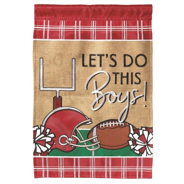 Magnolia Gardens 13 x 18 in Double Applique Football In Alabama Crimson  White Polyester Garden Flag - M010088