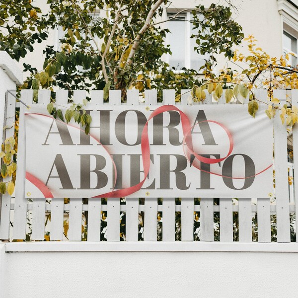 Signmission Ahora Abierto, 24 Inch x 72 Inch, Vinyl Banner - B-72-30455