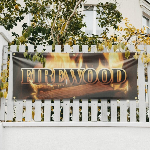 Signmission Firewood, 24 Inch x 72 Inch, Vinyl Banner - B-72-30627