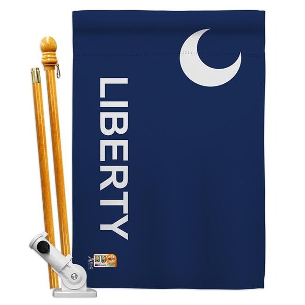 Americana Home & Garden Americana Home & Garden AA-HS-HS-140714-IP-BO-D-US18-AG 28 x 40 in. Fort Moultrie Historic Impressions Decorative Vertical Double Sided House Flag Set & Pole Bracket Hardware Flag Set - HS140714-BO