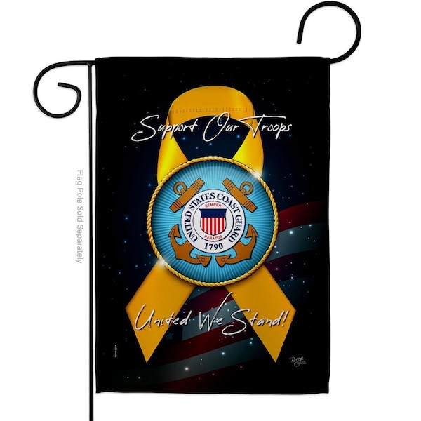 Gardencontrol 13 x 18.5 in. Support Coast Guard Garden Flag with Armed Forces Double-Sided  Vertical Flags - GA3904371
