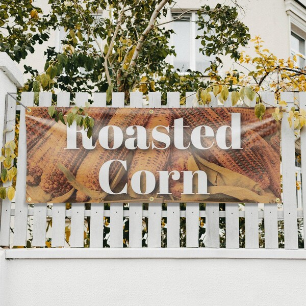 Signmission Roasted Corn, 24 Inch x 72 Inch, Vinyl Banner - B-72-30837