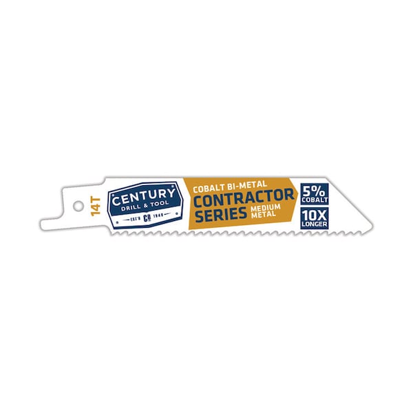 Century Drill & Tool Recip Blade 14T X 4 Bi-Metal Contractor 3/4 W.035 Thick 1/2 Shank - 7451