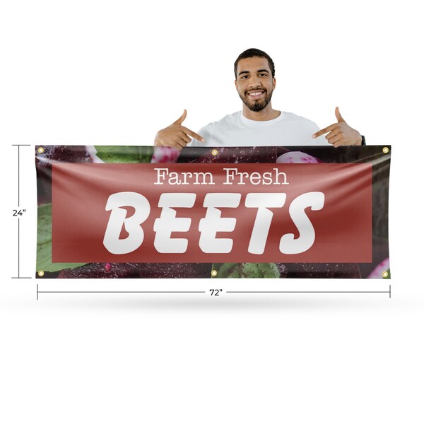Signmission Farm Fresh Beets, 24 Inch x 72 Inch, Vinyl Banner - B-72-30577