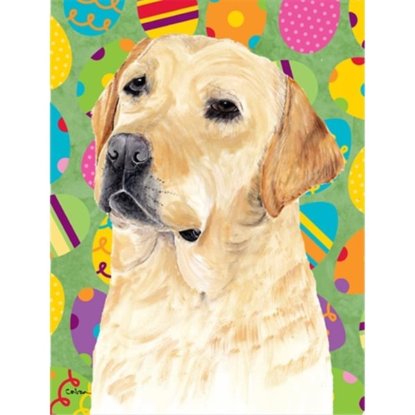 Patioplus 11 x 15 in. Labrador Easter Eggtravaganza Garden Size Flag - PA246156