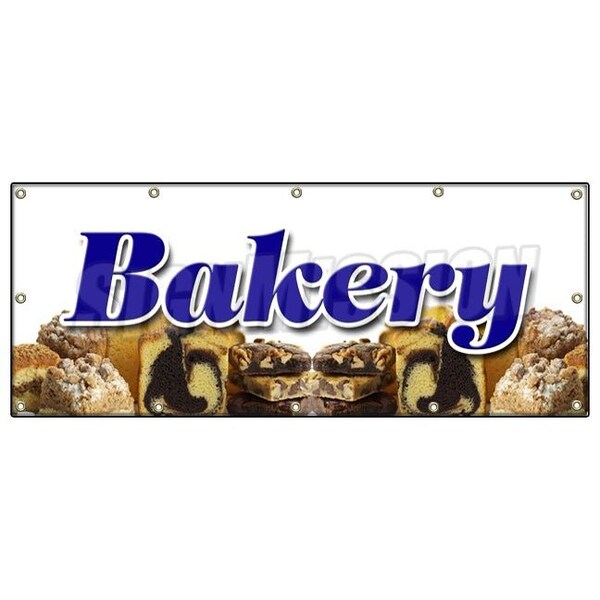 Signmission Bakery Banner Heavy Duty 13 Oz Vinyl with Grommets Single Sided - B-120 BAKERY