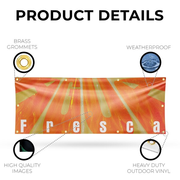 Signmission Agua Fresca, 36 Inch x 96 Inch, Vinyl Banner - B-96-30454