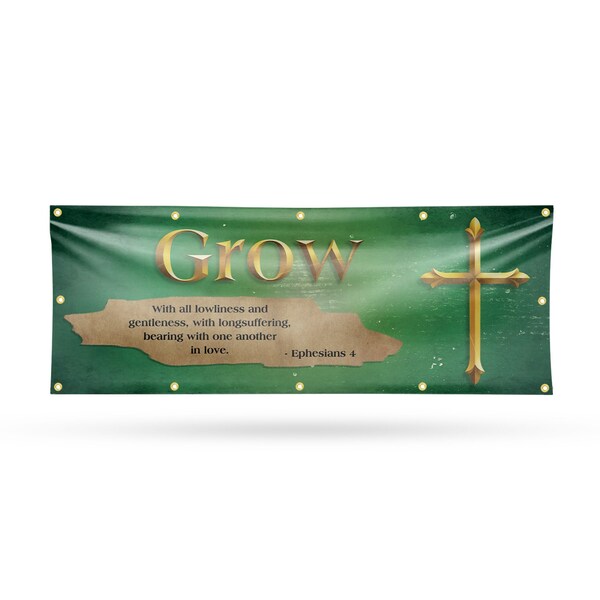 Signmission Jesus Grow, 48 Inch x 120 Inch, Vinyl Banner - B-120-30707