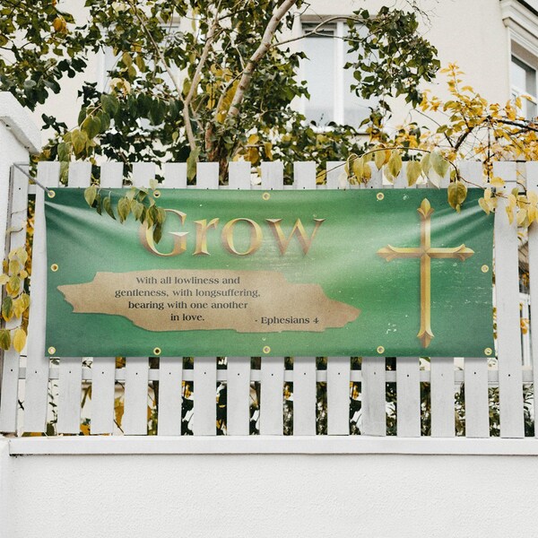 Signmission Jesus Grow, 48 Inch x 120 Inch, Vinyl Banner - B-120-30707