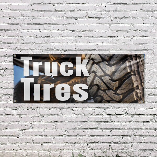 Signmission Pickup Truck Tires, 18 Inch x 48 Inch, Vinyl Banner - B-30802