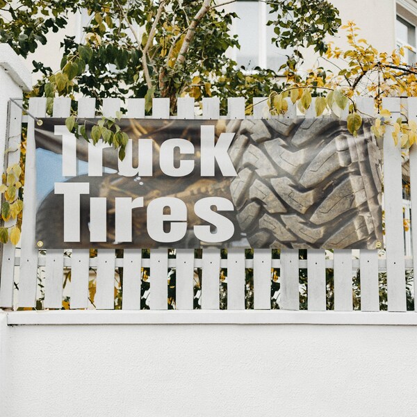 Signmission Pickup Truck Tires, 18 Inch x 48 Inch, Vinyl Banner - B-30802
