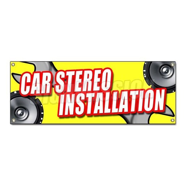 Signmission CAR STEREO INSTALLATIONBANNER SIGN sales service mp3 repair amps deck - B-CAR STEREO INSTALLATION
