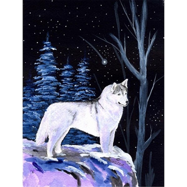 Patioplus Starry Night Siberian Husky Flag - Garden Size, 11 x 15 in. - PA246507