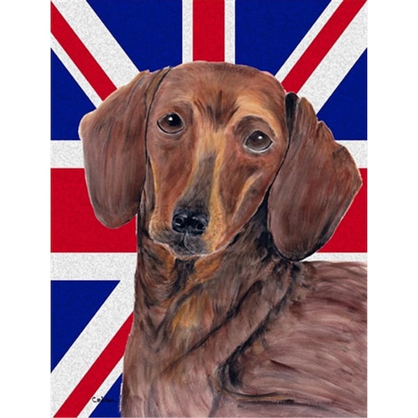 Patioplus Dachshund With English Union Jack British Flag Flag Garden Size - PA247746