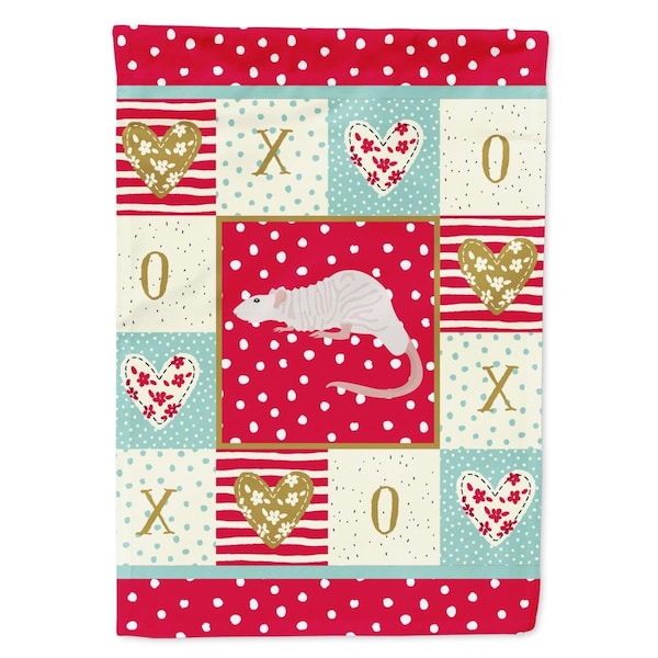 Carolines Treasures 28 x 0.01 x 40 in. Dumbo Sphynx Rat Love Canvas House Flag - CK5458CHF