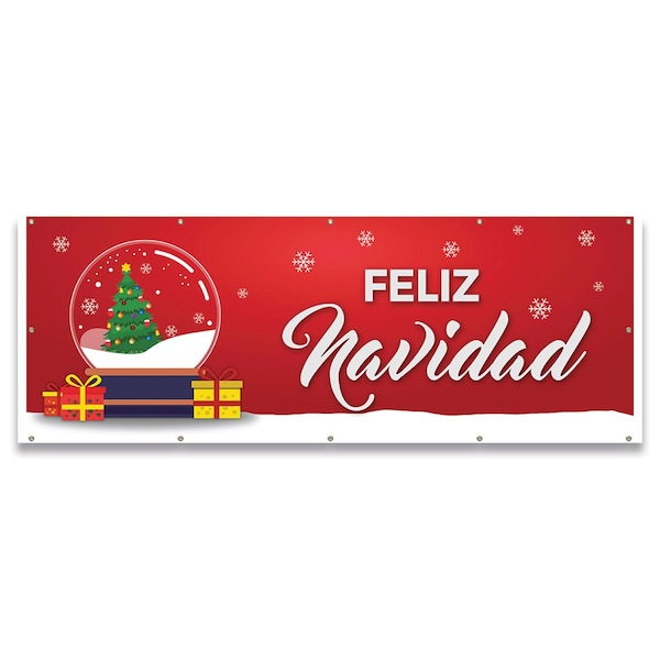 Signmission Feliz Navidad Banner Concession Stand Food Truck Single Sided - B-120-30057