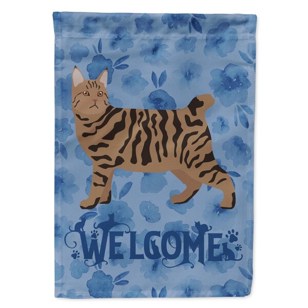 Carolines Treasures 28 x 0.01 x 40 in. Pixie Bob No.3 Cat Welcome Flag Canvas House Size - CK4952CHF