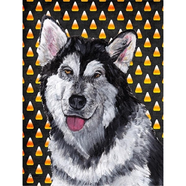 Patioplus Alaskan Malamute Candy Corn Halloween Flag Garden Size - PA248117