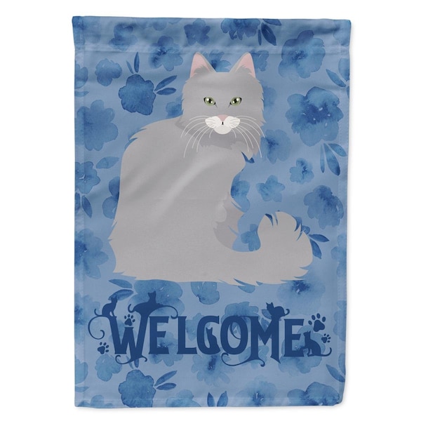 Carolines Treasures 28 x 0.01 x 40 in. Norwegian Forest Cat Welcome Flag Canvas House Size - CK5044CHF
