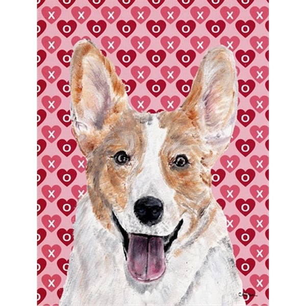 Patioplus Cardigan Corgi Hearts and Love Flag Garden Size - PA246967