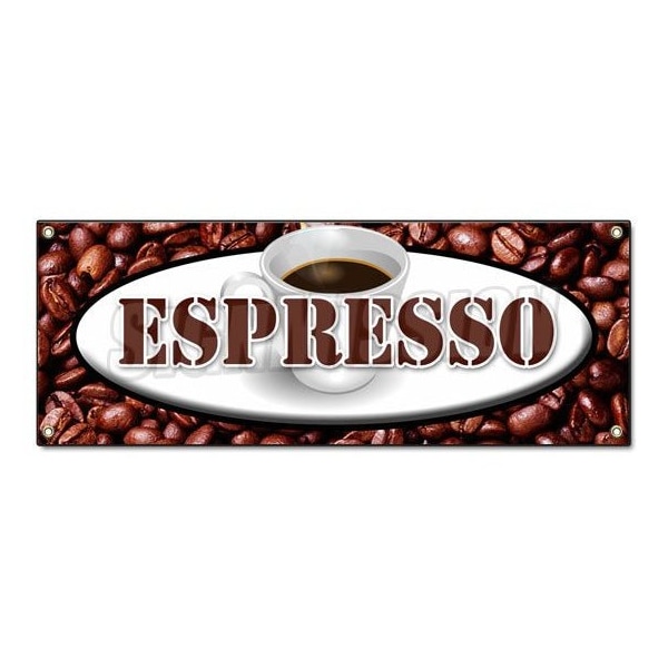 Signmission ESPRESSO BANNER SIGN coffee shop cafe beans cappuccino hot bar latte - B-ESPRESSO