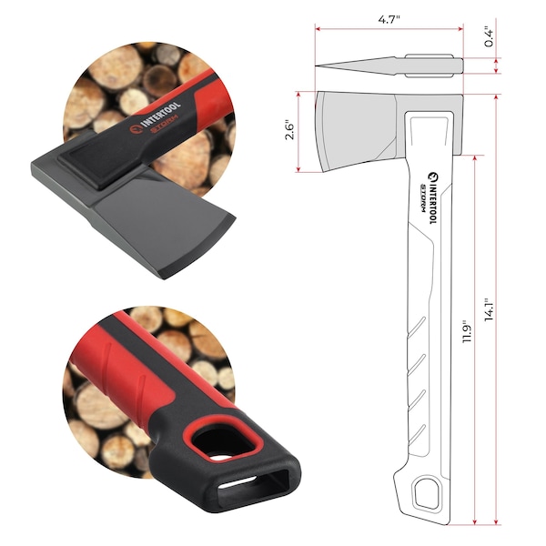 Intertool 14-inch Chopping Axe, 1.5 lbs - HT08-0291