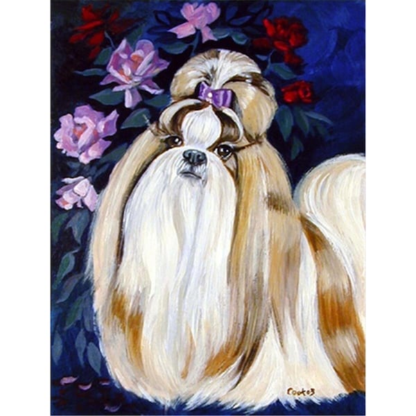 Carolines Treasures 11 x 15 in. Shih Tzu Garden Size Flag - 7180GF