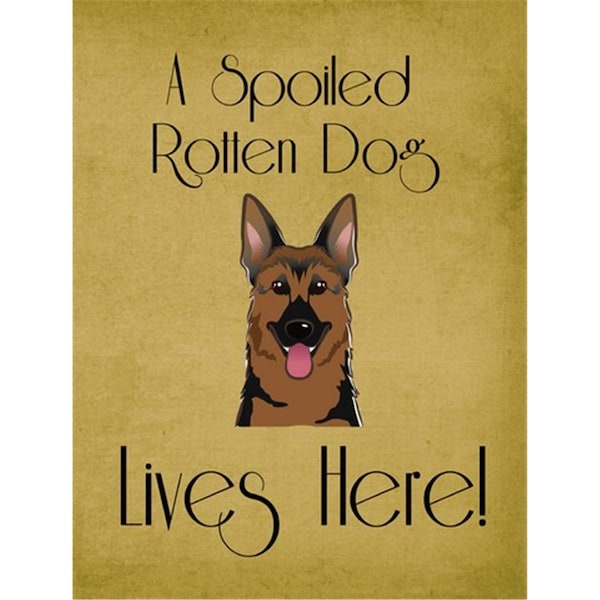 Carolines Treasures German Shepherd Spoiled Dog Lives Here Flag Garden Size - BB1459GF