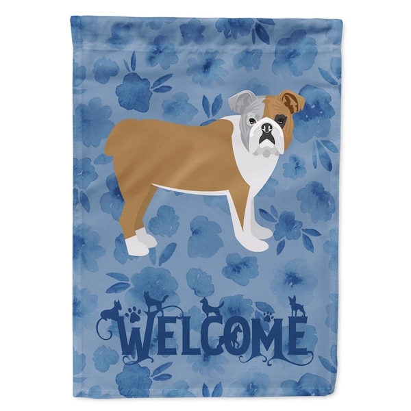 Carolines Treasures 11 x 0.01 x 15 in. English Bulldog Welcome Flag Garden Size - CK6066GF