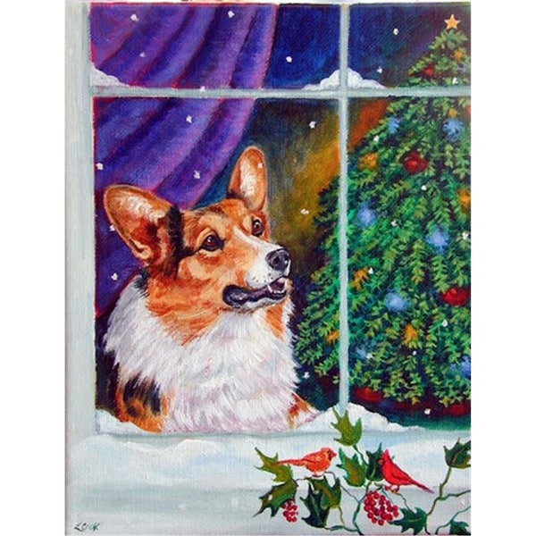 Carolines Treasures Corgi Christmas Window Flag Garden Size - 7305GF