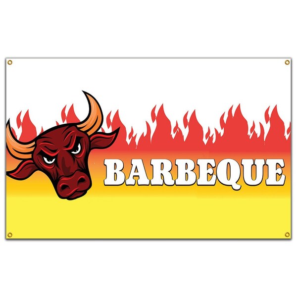 Signmission Barbeque Banner Concession Stand Food Truck Single Sided - B-120 BARBEQUE19