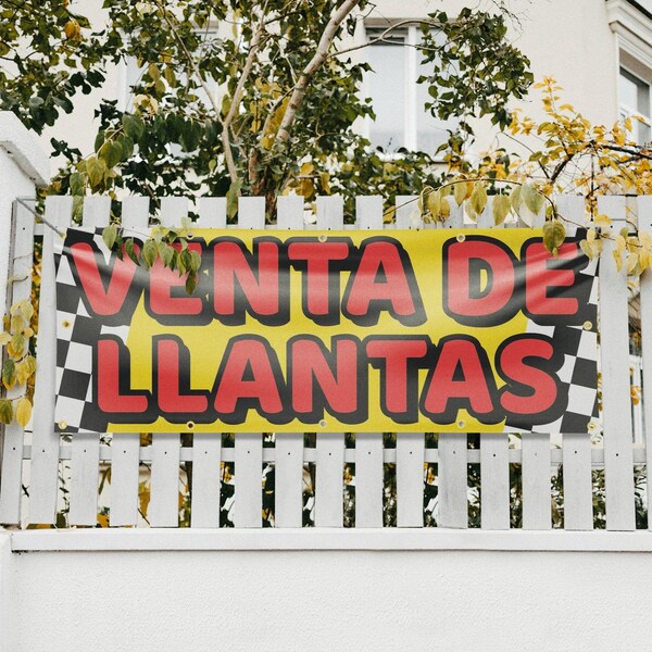 Signmission Venta de Llantas, 48 Inch x 120 Inch, Vinyl Banner - B-120-30914