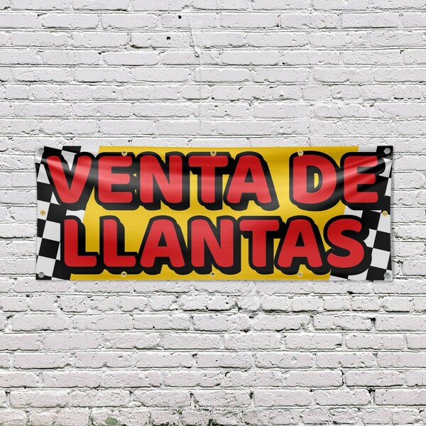Signmission Venta de Llantas, 48 Inch x 120 Inch, Vinyl Banner - B-120-30914