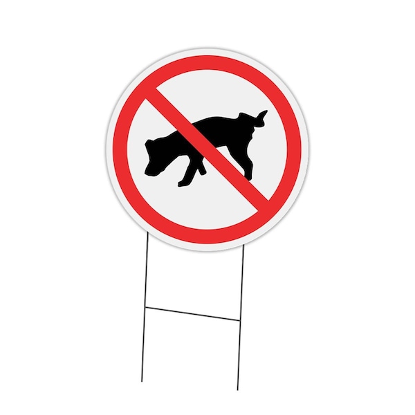 Amistad Corrugated Plastic Sign with Stakes 16 in. Circular - No Dog Pee - AM2066021
