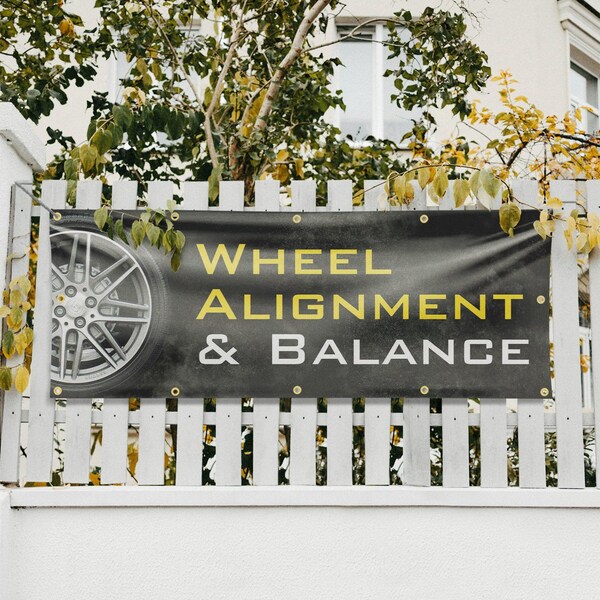 Signmission Wheel Alignment & Balancing, 48 Inch x 120 Inch, Vinyl Banner - B-120-30940