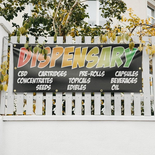 Signmission Dispensary CBD Pre Rolls Edibles, 36 Inch x 96 Inch, Vinyl Banner - B-96-30547